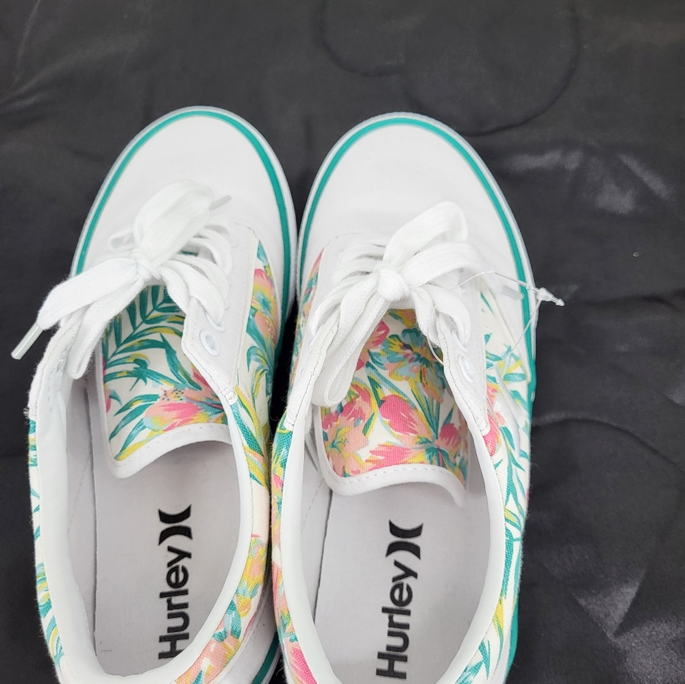 Hurley Kayo lace tropical floral print sneakers, shoes size 8 - Picture 6 of 8
